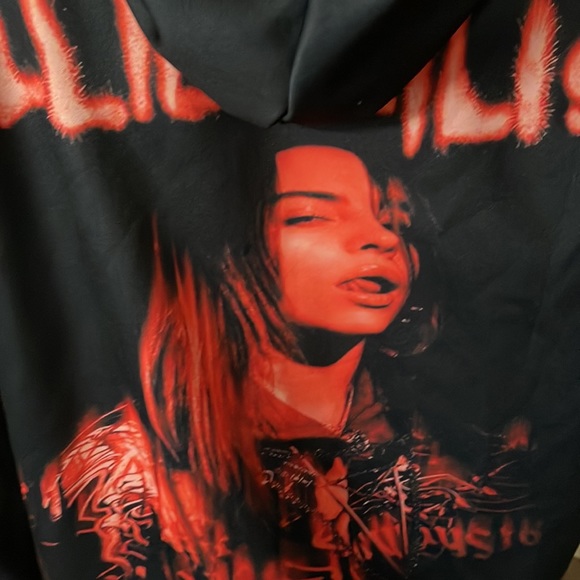Billie Eilish Spooky Ghoulish Hoodie Halloween Sweatshirt pullover sz S - Picture 6 of 11